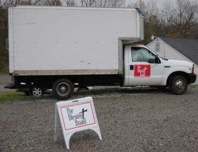 blessing board truck and sign