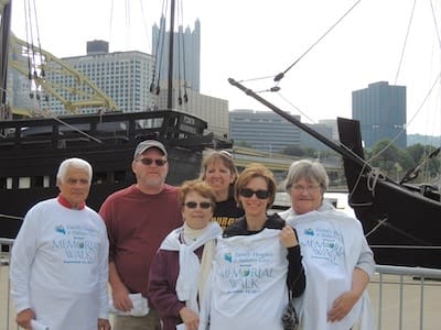 Jerri (far right) and friends at Family Hospice’s annual Memorial Walk in September.