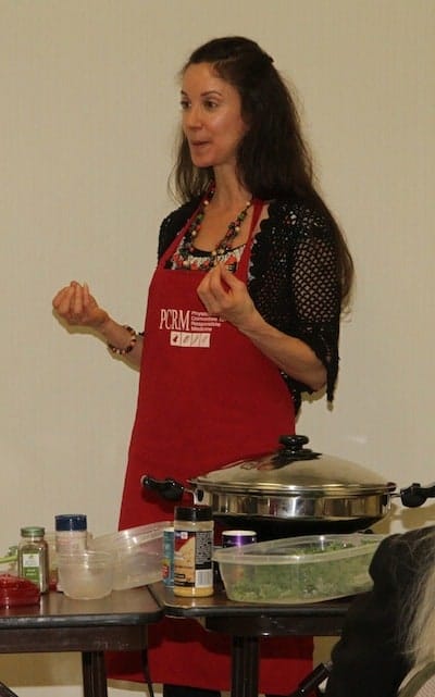 Author and holistic heath counselor Janet McKee talked to participants about healthy eating and presented a cooking demonstration (with tasty samples).