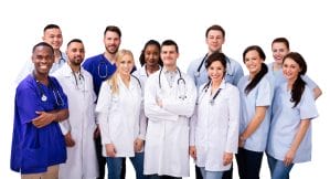 Diverse Doctor And Nurse Group Staff Meeting